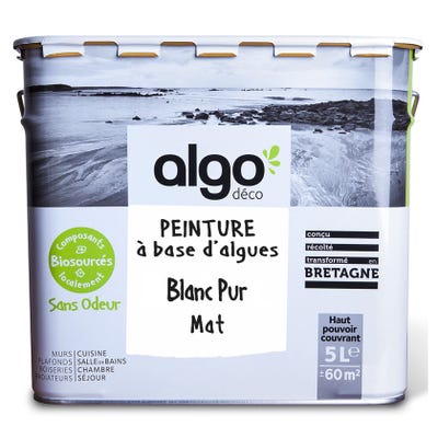 Peinture saine Algo - Blanc Pur - Mat - 5L