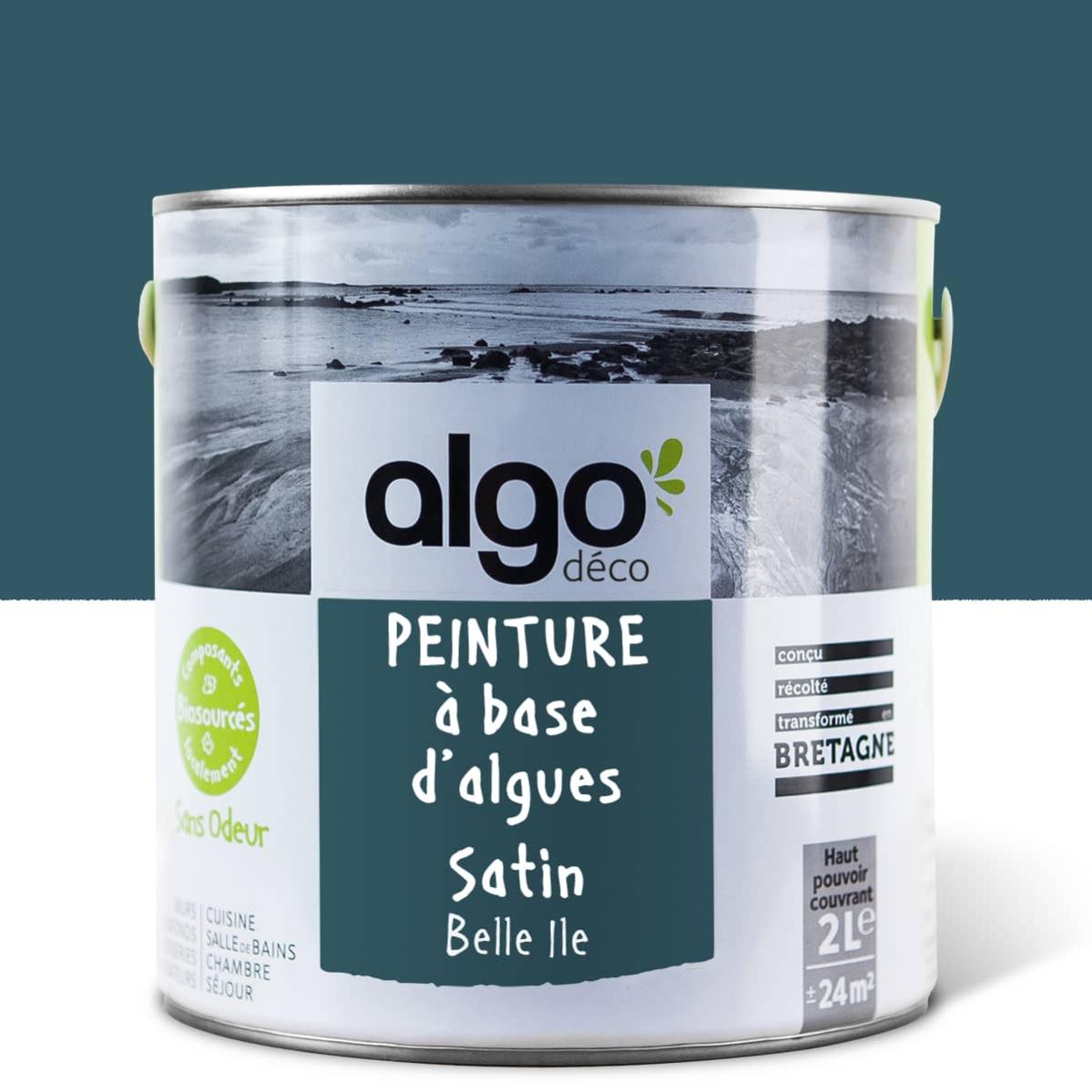 Peinture saine Algo - Bleu Belle Île - Satin - 2L