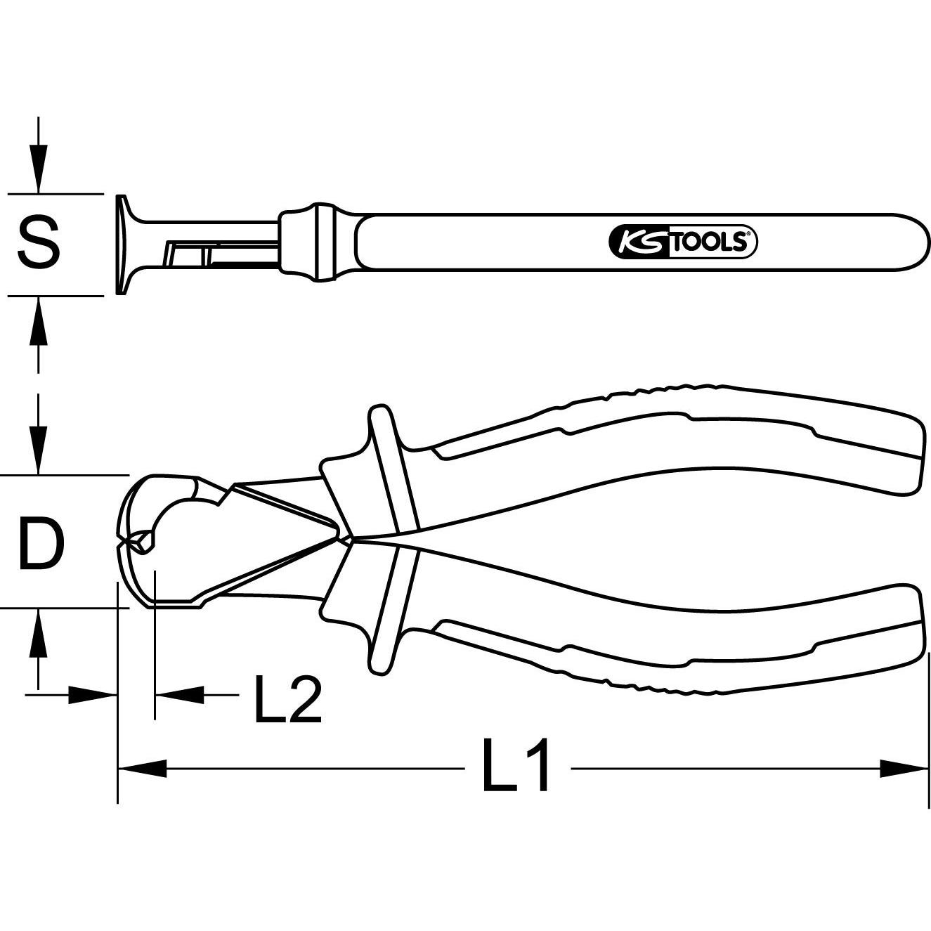 Pince coupante frontale à poignées bi-composants, L. 160 mm 1
