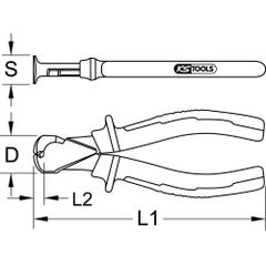Pince coupante frontale à poignées bi-composants, L. 160 mm 2