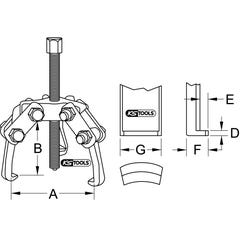 Extracteur à 3 bras pour cosses de batterie 10-70 mm 1