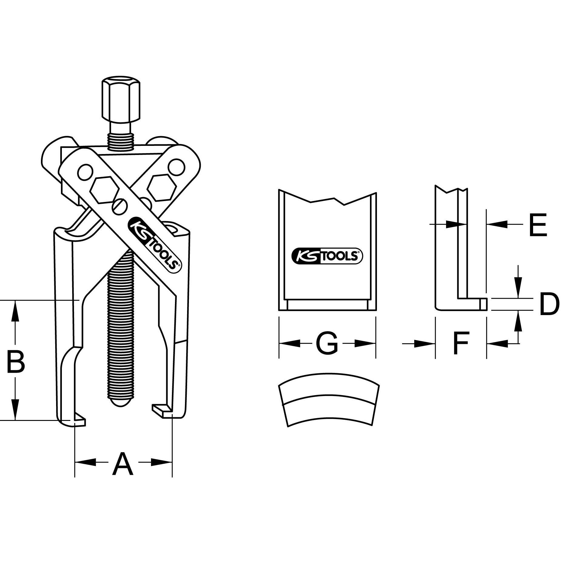 Extracteur universel à 2 griffes fines 6-100 mm 3
