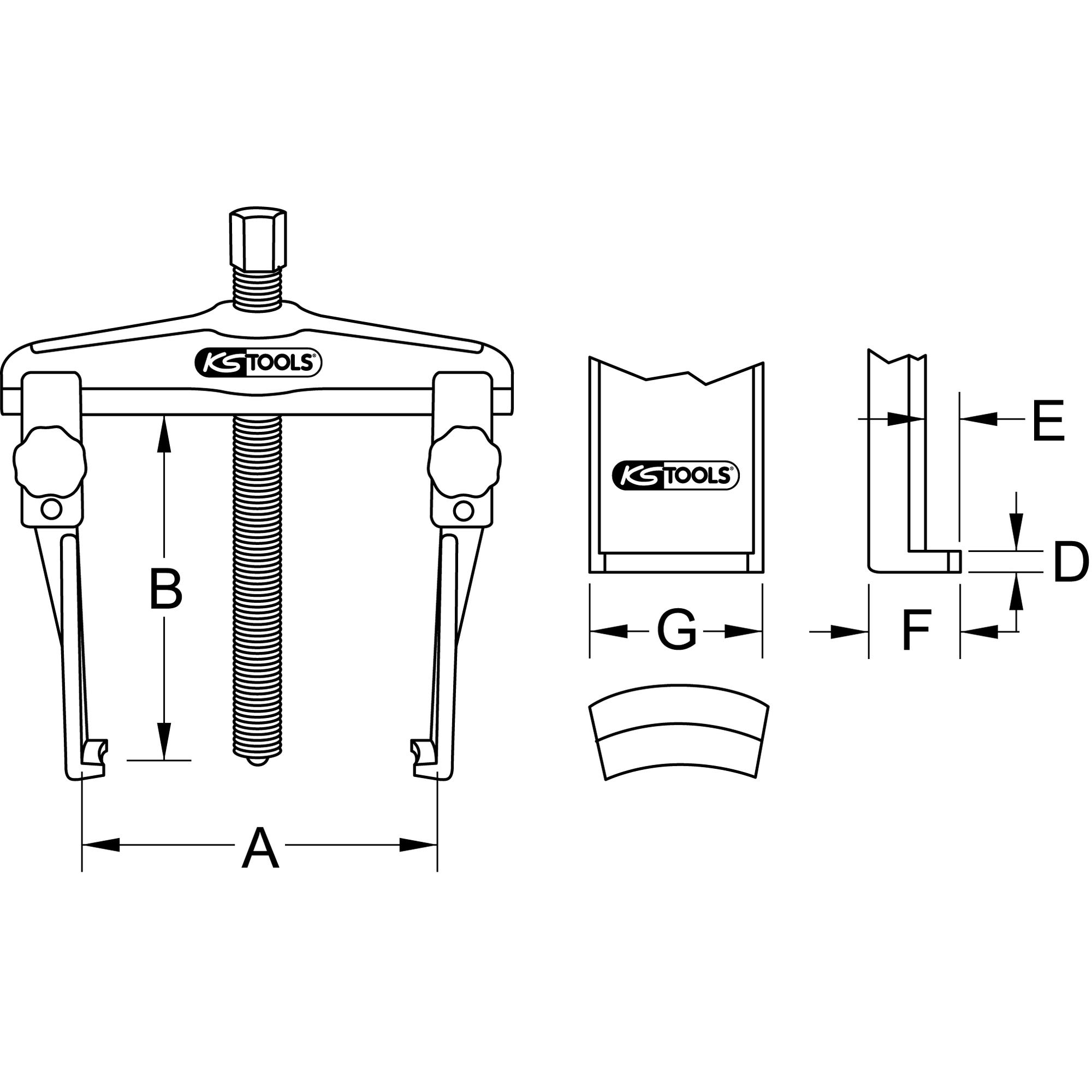 Extracteur hydraulique universel à 2 griffes fines 50-160 mm 1