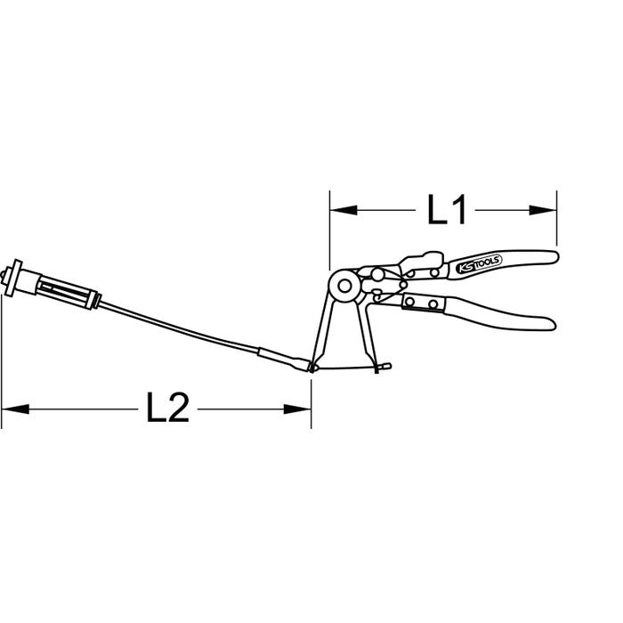 KS TOOLS Pince pour colliers auto-serrants avec câble Bowden,650mm 3