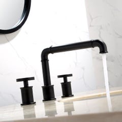 Mélangeur lavabo salle de bain style industriel - Noir 1