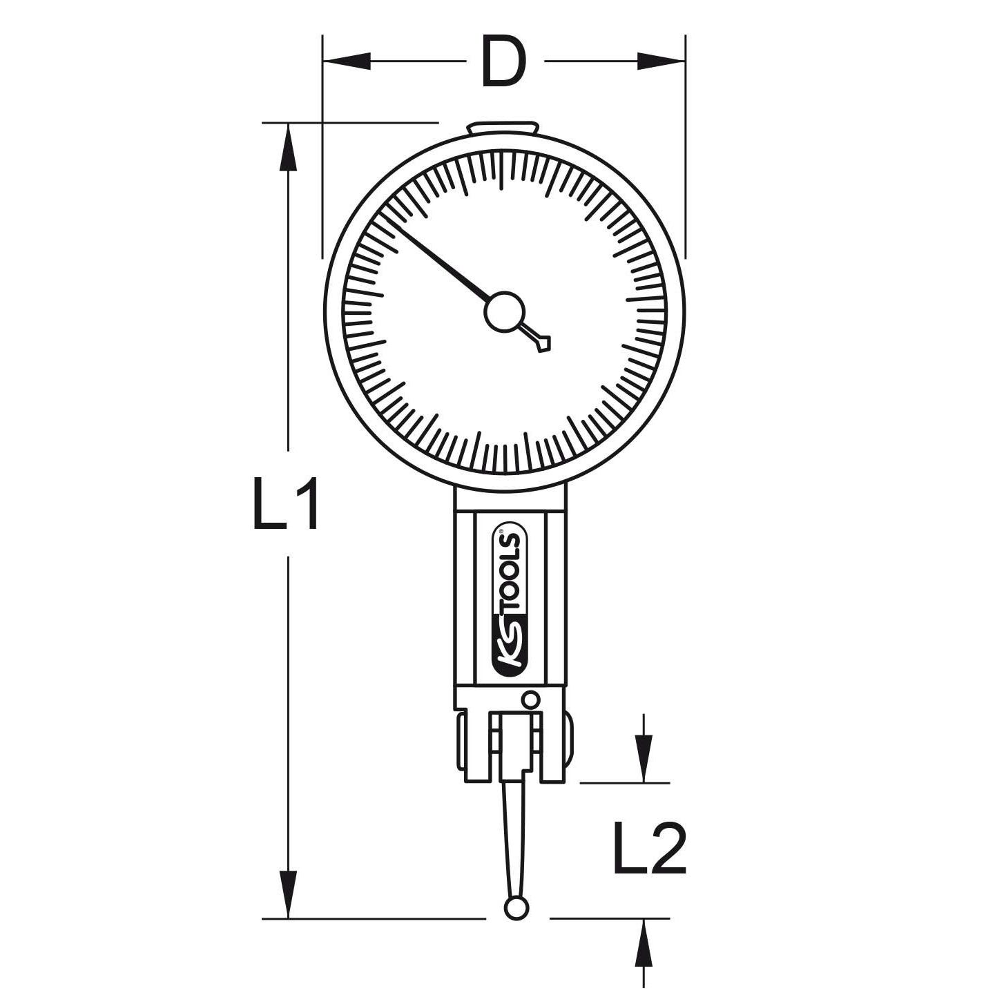 KS TOOLS Comparateur de précision avec réglage de zéro 0-0,08 mm 1