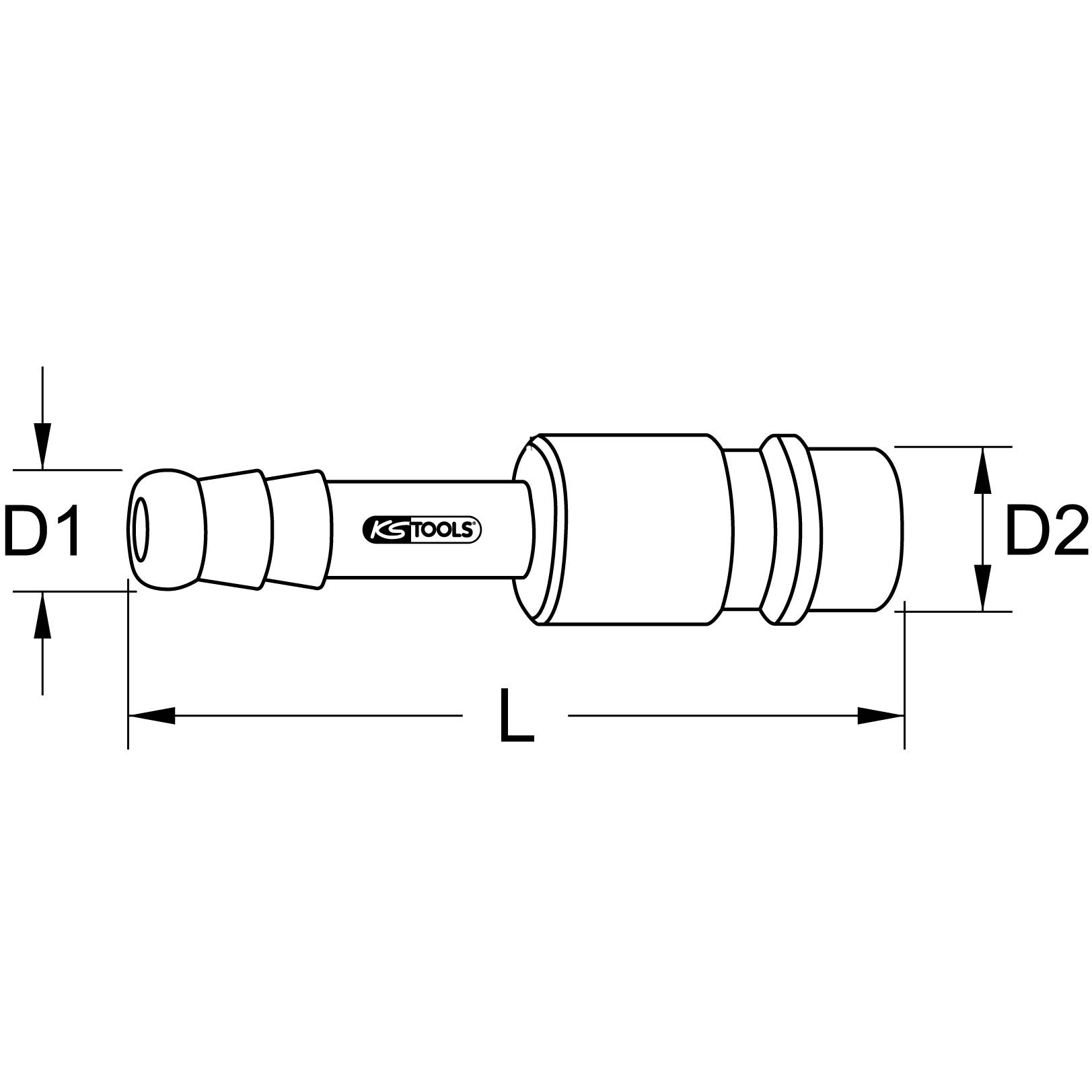 KS TOOLS Raccord pneumatique en métal avec embout de tuyau, Ø 10 mm, 2