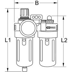 KS TOOLS 1/2" Filtre régulateur et lubrificateur, 0,5-12bar 5