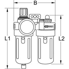 KS TOOLS 1/2" Filtre régulateur et lubrificateur, 0,5-12bar 3