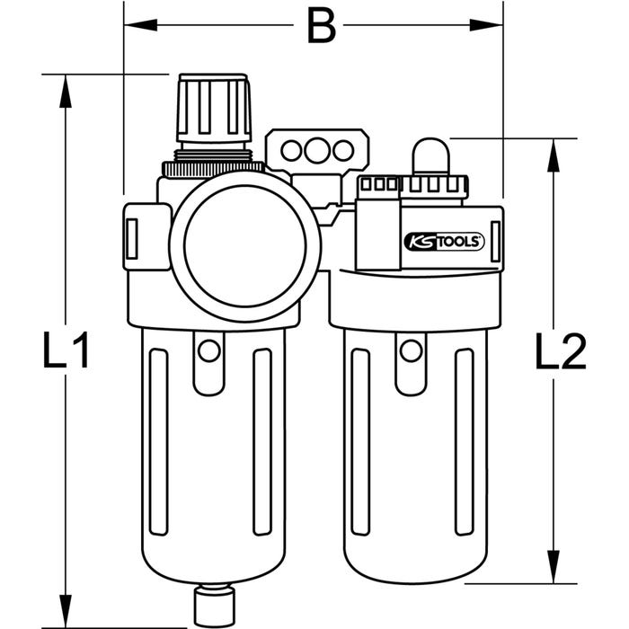 KS TOOLS 1/2" Filtre régulateur et lubrificateur, 0,5-12bar 3