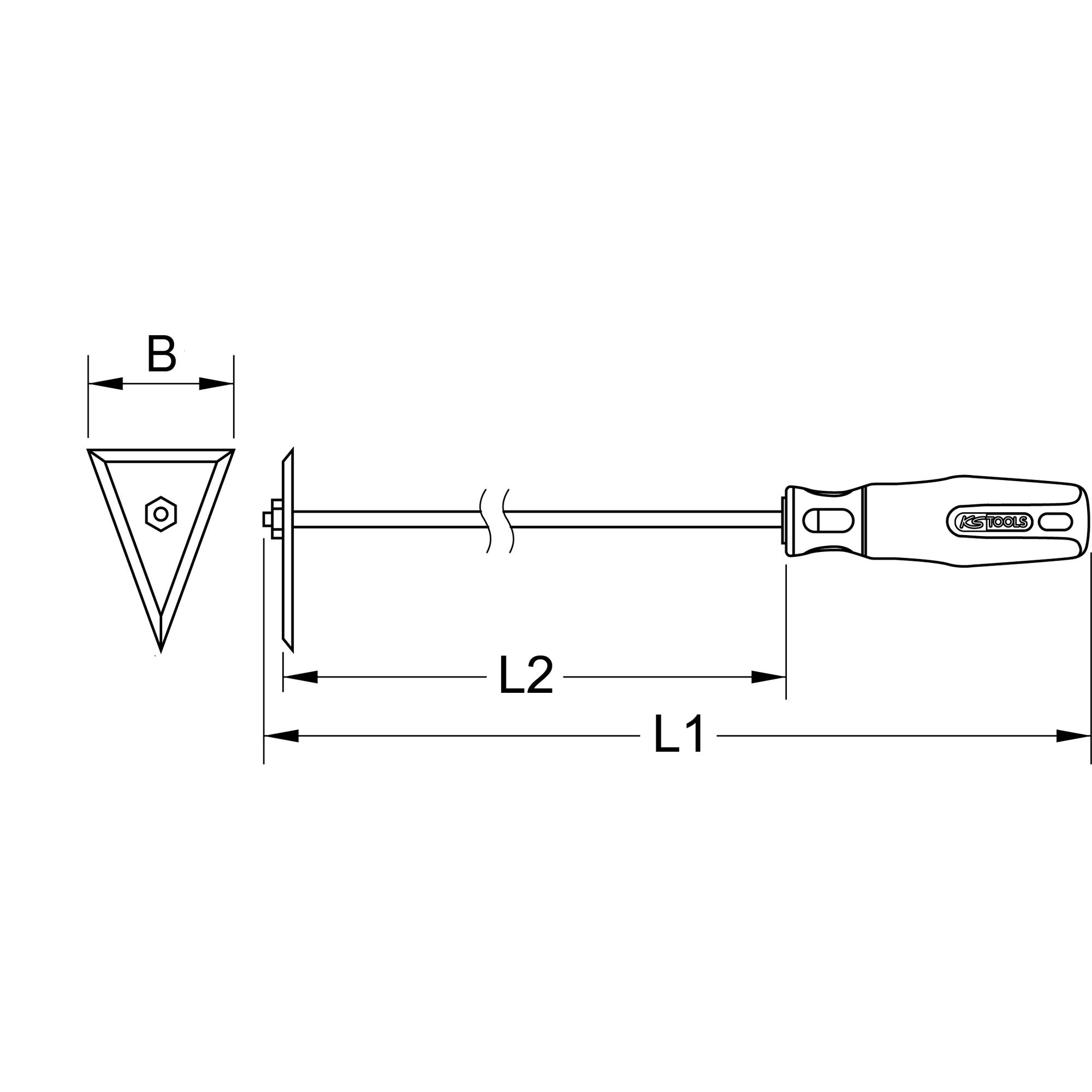 KS TOOLS Grattoir triangulaire BRONZEplus 420 mm 1