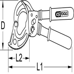 KS TOOLS Cisailles à cliquets avec revêtement isolant, 310 mm 1