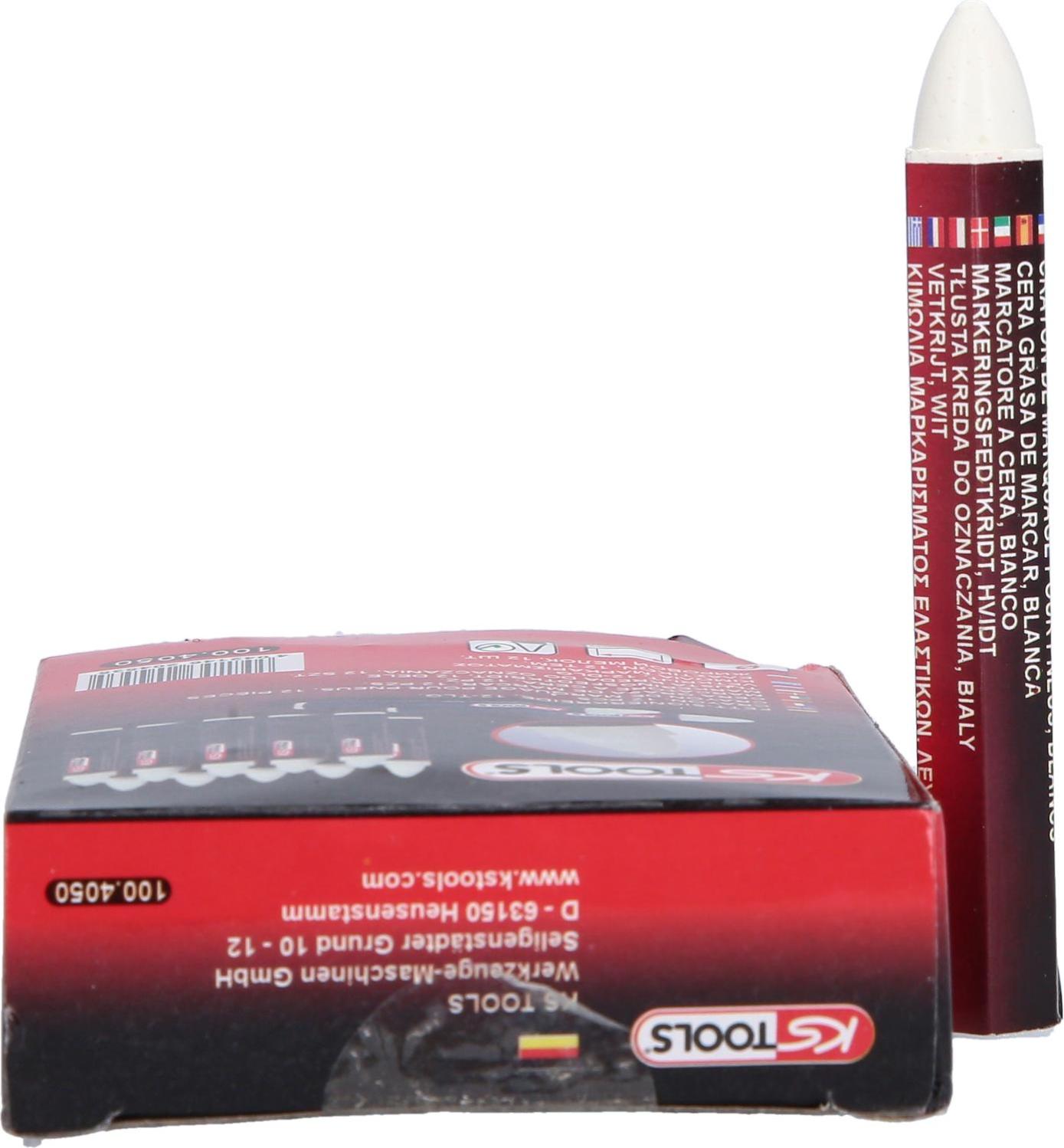 KS TOOLS Crayons blancs de marquage pour pneu, pack de 12