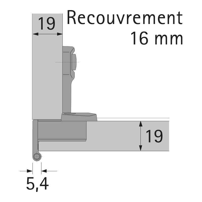Selekta pro 2000, 15mm - Recouvrement : 15 mm - HETTICH 2