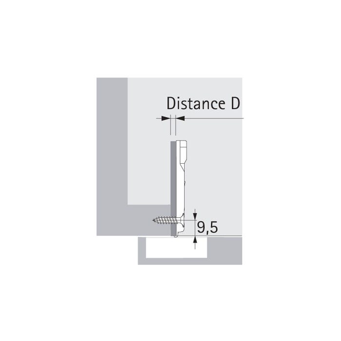 Embase à cadre à visser sensys - Conditionnement : 200 pièces - Distance : 0 mm - HETTICH 1