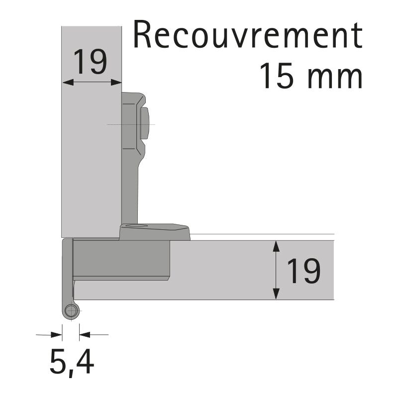 Selekta pro 2000, 15mm - Recouvrement : 16 mm - HETTICH 1