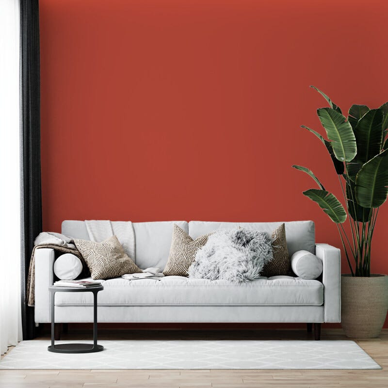 Peinture biosourcée et dépolluante murs et plafonds, Rouge Vermillon, Velours, 12L COLIBRI 3