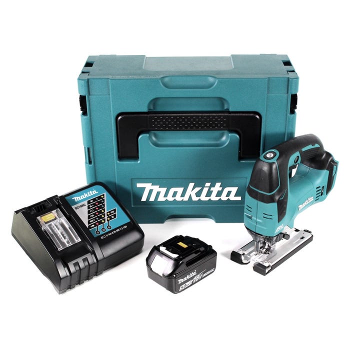 Makita DJV 182 RG1J Scie sauteuse sans fil 18V Brushless + 1x Batterie 5,0Ah + Chargeur + Coffret 0