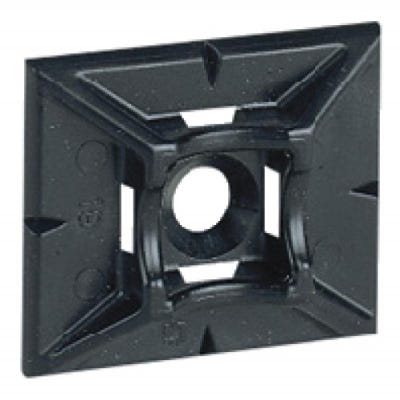Embases adhésives noires 25x30x6 mm pour colliers colring largeur maxi 9,4 mm boîte de 100 pièces 1