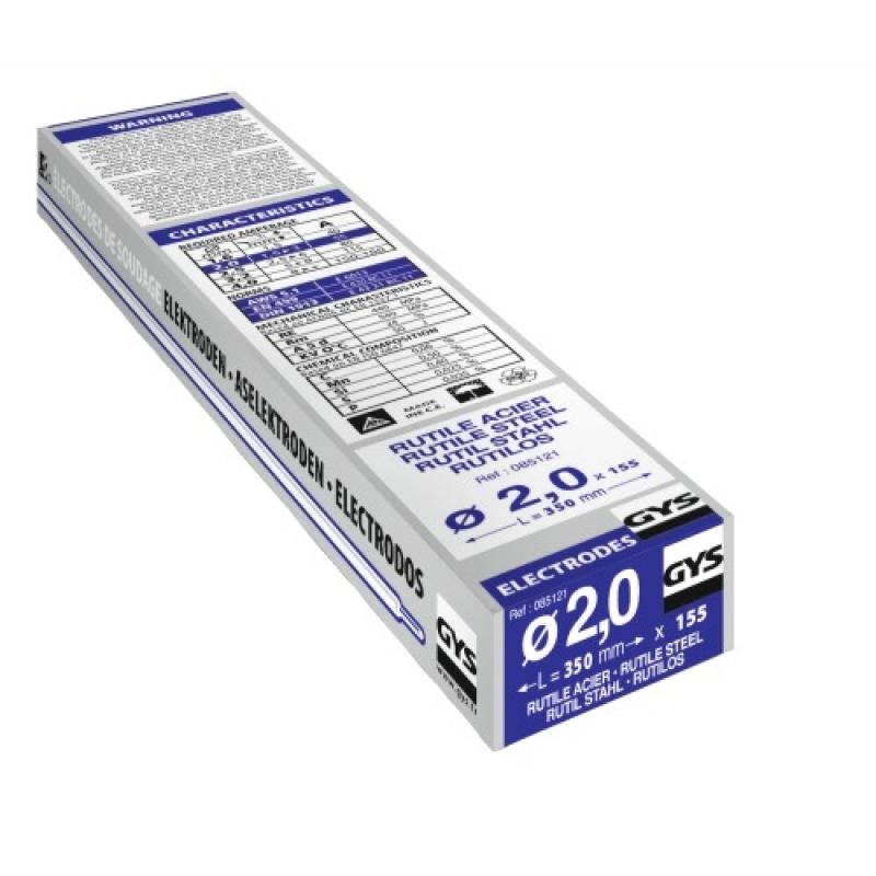 Électrodes rutiles universelles acier, diamètre 2,5 mm, longueur 350 mm, boîte de 252 pièces