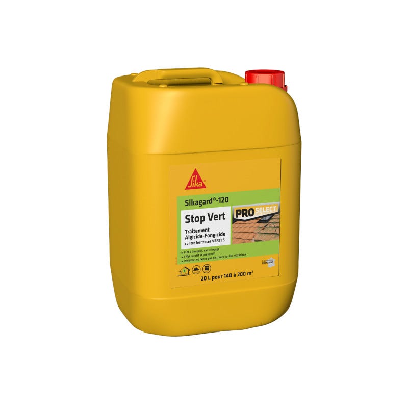 Pack Traitement et Protection SIKA - Sikagard-120 Stop Vert 20L - Sikagard-221 Protecteur Facade 20L 1