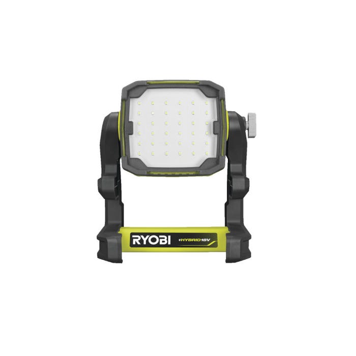 Pack RYOBI Projecteur LED 18V One+ 1800 lumens RLFD18-0 - 1 Batterie 4.0Ah - 1 Chargeur rapide RC18120-140 4
