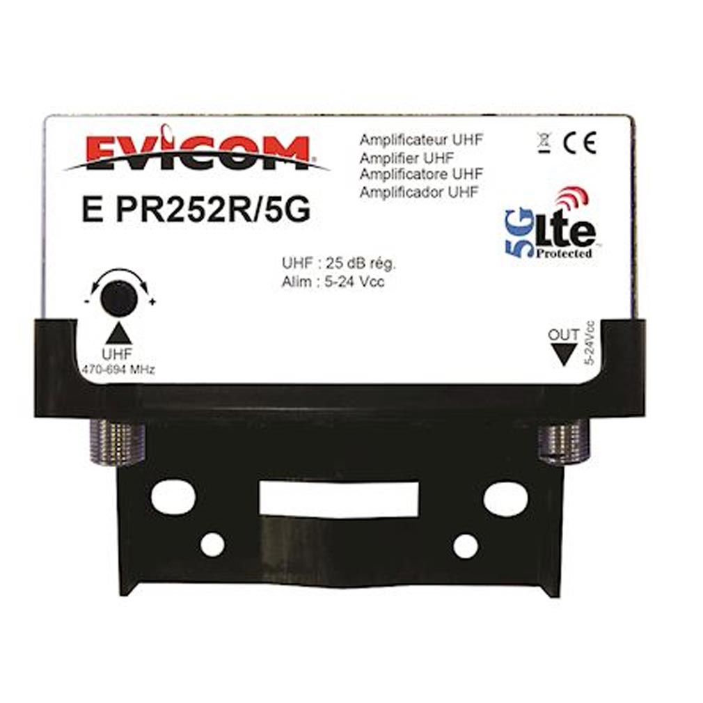 evicom epr252r/5g | evicom epr252r/5g - préamplificateur uhf lte-5g 1 entrée 25 db réglables