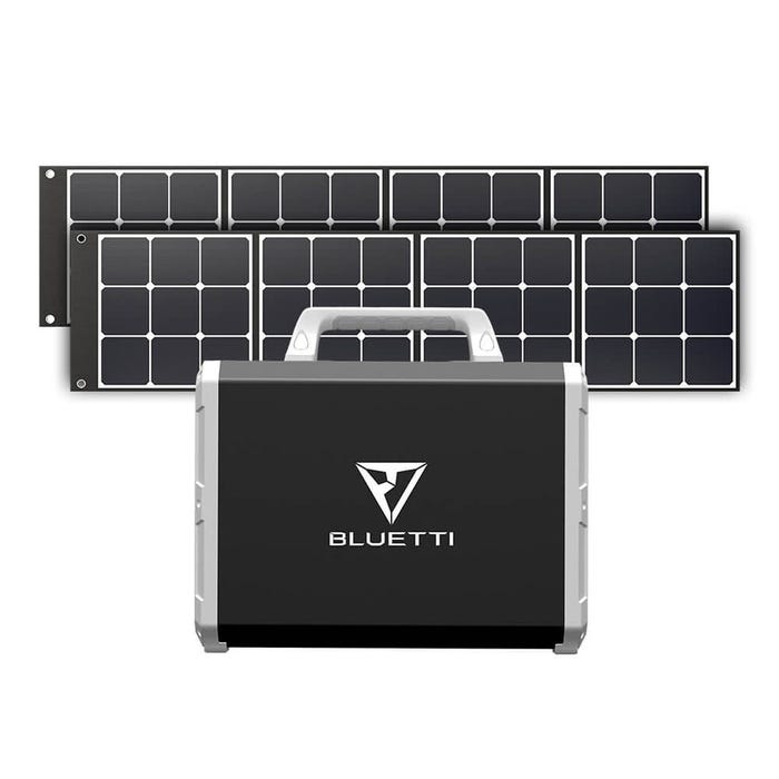 DÉSTOCKAGE-PowerOak BLUETTI EB150 NOIR Kit de Station énergie portable 1500Wh/1000W avec 2xSP200 panneaux solaires monocristallins 200W chacun 4