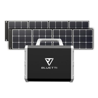 PowerOak BLUETTI EB150 NOIR Kit de Station énergie portable 1500Wh/1000W avec 2xSP200 panneaux solaires monocristallins 200W chacun