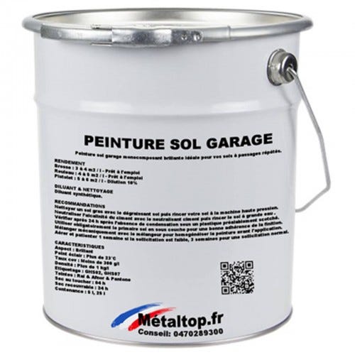 Peinture Sol Garage - Metaltop - Gris signalisation A - RAL 7042 - Pot 5L 0