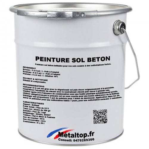 Peinture Sol Beton - Metaltop - Orange sang - RAL 2002 - Pot 5L 0