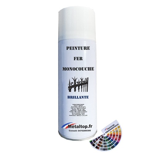 Peinture Fer Monocouche - 0.4 L - Bombe 400 mL - Metaltop - 7011 - Gris fer