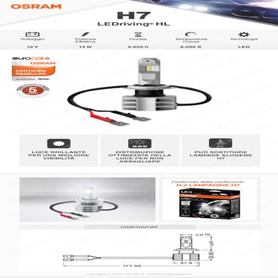 Ampoule de voiture Osram OS67211CW H11 12/24V 14W 6000K