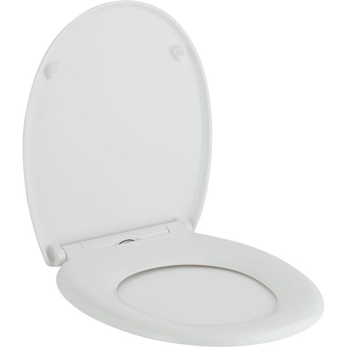 Abattant WC Plastique Blanc NILO ROSSIGNOL - L45 x larg38 x H4 cm 1