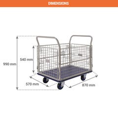 Chariot grillagé - Charge max 400 kg - 805007285 1