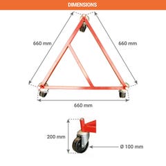 Rouleur de fût triangulaire - Charge max 400 kg - 840006955 1