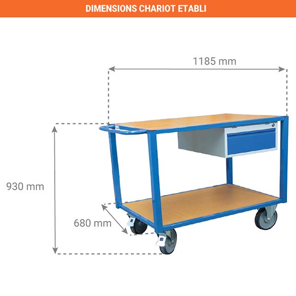 Chariot établi 1 tiroir - Charge max 500kg - 880006172 1