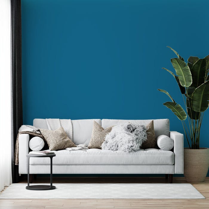 Peinture biosourcée et dépolluante murs et plafonds, Bleu Mirall, Mate, 3L COLIBRI 3