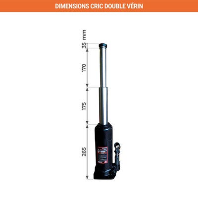 Crics bouteille double-verin - Charge max 4 tonnes - HC40T ❘ Bricoman