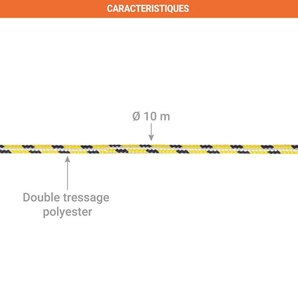 Corde d'élagage double tressage polyester - 50 m - B002_4014 1