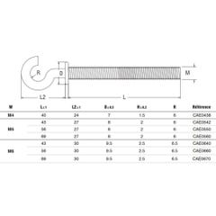 Crochet à embase métal filletage métrique M5x60-SBOX en boîte de 50 - SCELL-IT - CAE0560 1