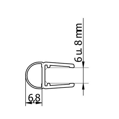 Joint d'étanchéité de douche bas Universel, Schulte, 100 cm recoupable,  pour porte pivotante 6 mm, E100058-6-99 + E100067-145-10