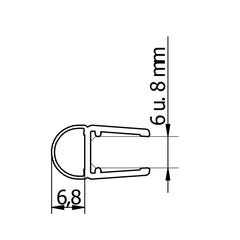 Schulte Joint d'étanchéité de douche bas ou intervolet vertical universel, 200cm recoupable pour élément fixe pivotant ou bas 6 et 8 mm,E100078-8-3-99 1