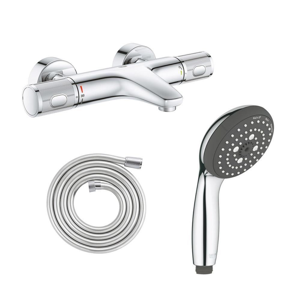 GROHE Mitigeur bain douche Precision Feel avec douchette 3jets Vitalio Start 100 et flexible 200cm