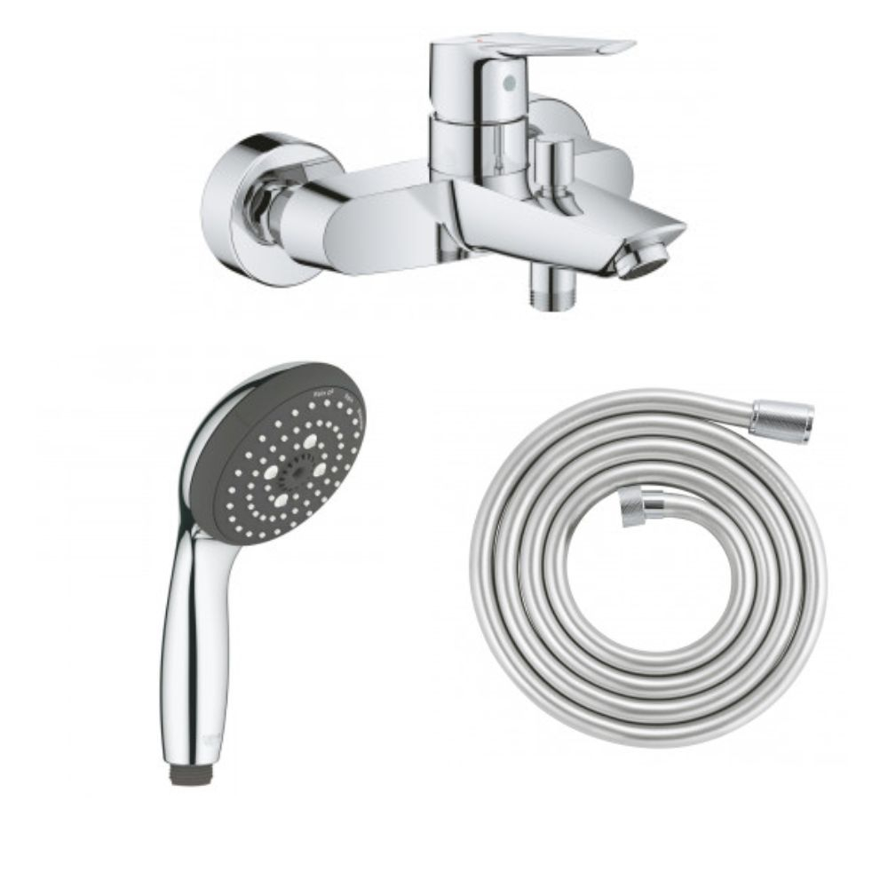 GROHE Mitigeur bain douche Start 2021 chrome avec douchette 3jets Vitalio Start 100 et flexible 200cm