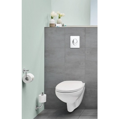 Grohe Pack WC suspendu sans bride Bau Ceramic avec abattant, bâti support WC Grohe Rapid SL Project et plaque de commande Start, Blanc Alpin