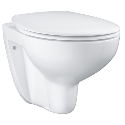 Grohe Pack WC suspendu sans bride Bau Ceramic avec abattant, bâti support WC Grohe Rapid SL Project et plaque de commande blanc Start 3