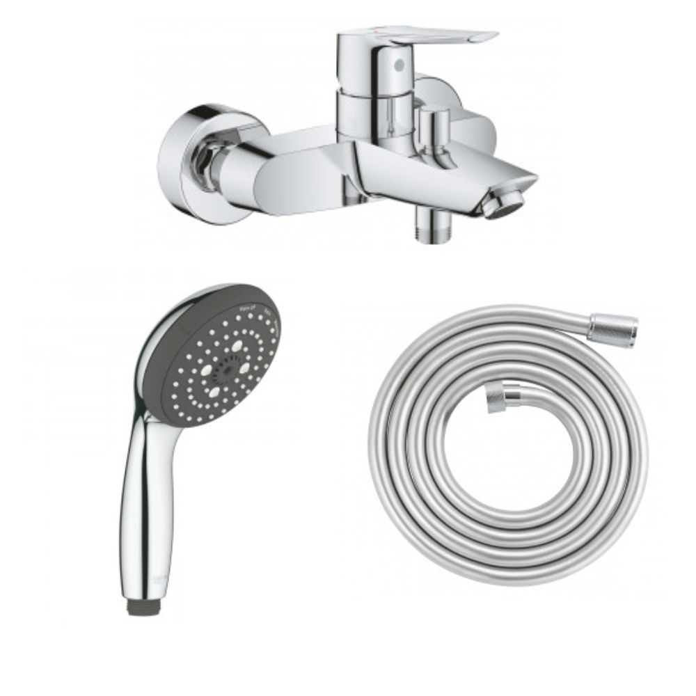 GROHE Mitigeur bain douche Start 2021 chrome avec douchette 1jet Vitalio Start 100 et flexible 200cm