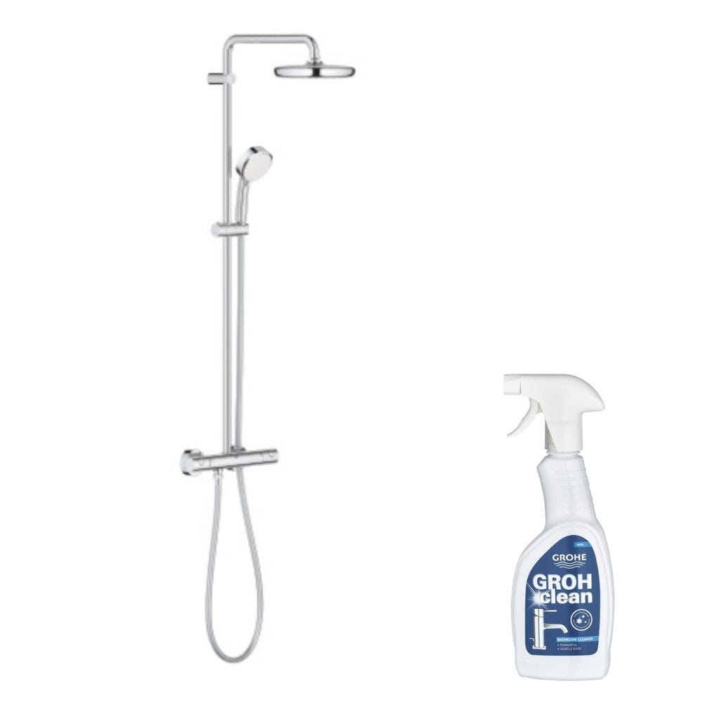 Colonne douche GROHE Tempesta Cosmopolitan System 210 + Nettoyant robinetterie Grohe GroheClean 1