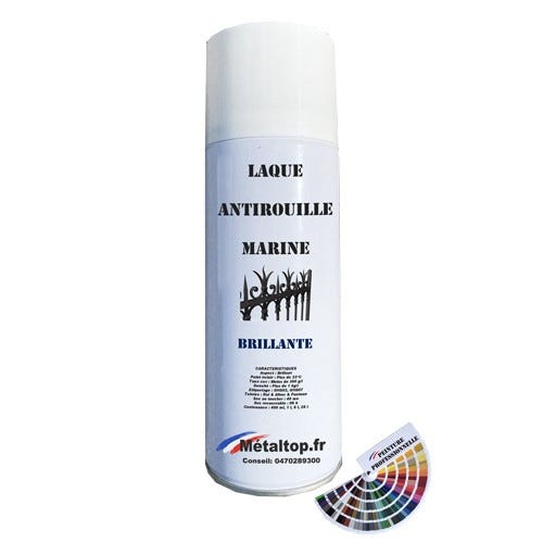 Laque Antirouille Marine - Metaltop - Bleu saphir - RAL 5003 - Bombe 400mL 0